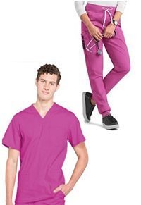 Stretch Jogger Scrub Set 6 pockets solid unisex half sleeves (3 pockets top and 3 pockets jogger pant)
