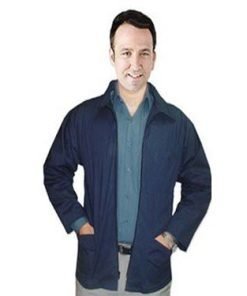 Barber jacket with collar 3 pocket with zipper full sleeve poplin fabric