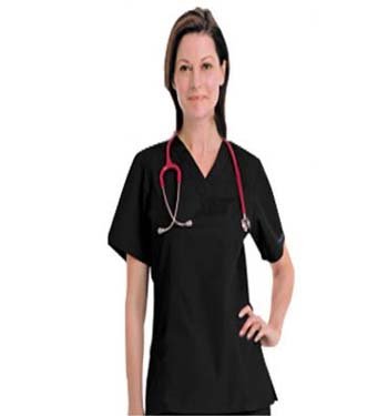 Microfiber Scrub set 1 pocket normal unisex solid half sleeve (top without pocket and bottom with 1 back pocket)