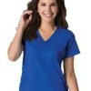 Stretchable Top v neck without pocket solid half sleeve ladies in 35% Cotton 63% Polyester 2% Spandex
