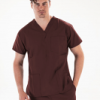 Stretchable Scrub set 6 pocket solid unisex half sleeve (3 pocket top 3 pocket pant) in 35% Cotton 63% Polyester 2% Spandex