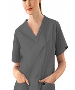 Stretchable Scrub set 7 pocket v neck ladies half sleeve (2 pocket top 5 pocket pant) in 35% Cotton 63% Polyester 2% Spandex