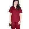 Scrub set 5 pocket solid ladies half sleeve (top 2 pocket with 1 pencil pocket and pant with 2 cargo pocket)