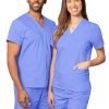 Scrub set 6 pocket solid unisex with 1 pencil pocket half sleeve (3 pocket top with 1 pencil pocket 3 pocket pant)