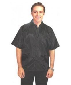 Barber jacket with collar 3 pocket half sleeve with snap buttons (nylon fabric)