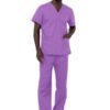 Scrub Set 3 pocket normal Unisex solid half sleeve (2 pocket top 1 pocket pant)