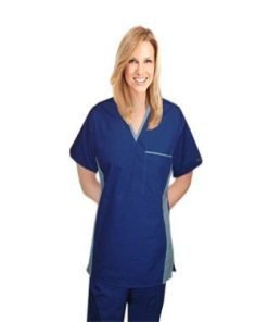 Set unisex 4 pocket v-neck matching style solid half sleeve (top 1 pocket with bottom 3 pocket)