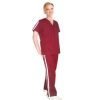Double vertical style trim ladies 4 pocket set half sleeve (2 pocket top +2 pocket bootcut pant)