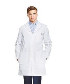 Microfiber labcoat unisex full sleeve with plastic buttons 3 front pockets with side inside pockets(access to pockets from side) (100% polyester) in 36 38 40 42 lengths