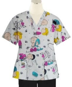 Dog Print Set 4 Pocket Ladies Half Sleeve (2 Pocket Top and 2 Pocket Black Pant)
