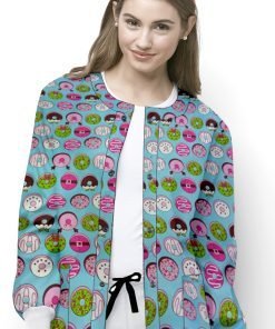 Donut Print Jacket 2 Pocket Unisex Full Sleeve With Rib