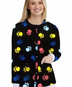 Paw Print Jacket 2 Pockets Unisex Full Sleeve With Rib