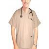 Stretchable Scrub set 4 pocket solid unisex half sleeve (3 pocket top with normal 1 pocket pant) in 35% Cotton 63% Polyester 2% Spandex