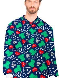 Scrub Life Print Jacket 2 Pockets Unisex Full Sleeve With Rib